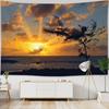 Beach Starry Tapestry Home Decor Living Room Natural Moon Sea Landscape Tapestry Fabric Hippie Wall Hanging Tapestry Tapiz