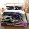 Skull Bedding Set Halloween Down Duvet Cover Pillowcase 2/3 Piece Single Double Bed Cover Gift Boy Man Horror Blanket Cover