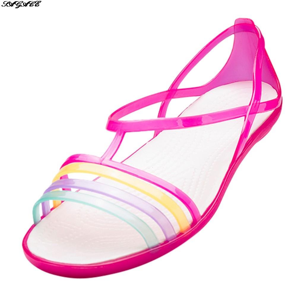 Желе обувь Женские сандалии Прозрачная обувь Прозрачная обувь Босоножки с открытым носком Пляжная обувь
