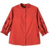 Retro Embroidered Women's Shirt Stand Collar Hollow Out Three-Quarter Sleeve Button Top Female Blouses Loose Woman Blouses