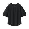 MUJI Cool Size BC2JOA4S Women's Short-Sleeved Blouse, Broadcloth, Black, M,