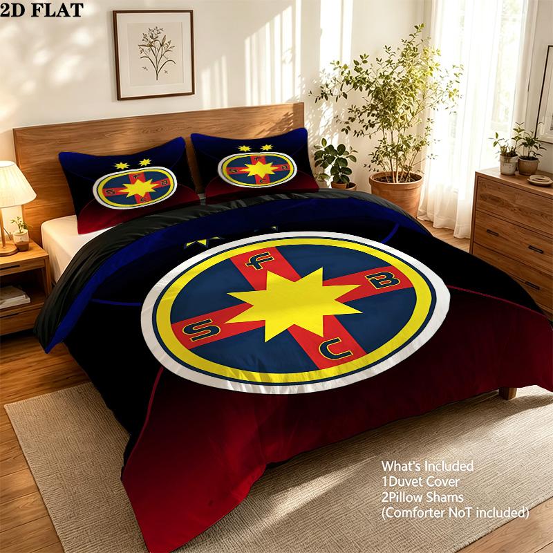 Fcsb Pattern Bedding Quilt Set Quilt Cover Pillowcase Home Birthday Gift(1 * duvet cover + 2 * pillowcase, without core)