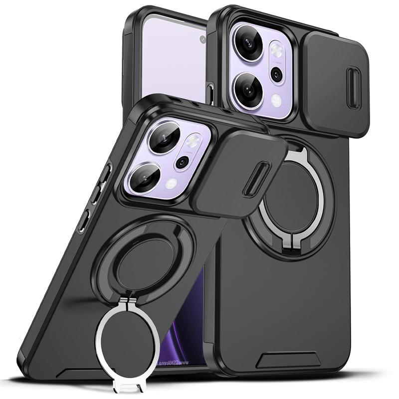 Броня Фунда Для Oppo Reno 14 Pro 14F 5G Чехол Слайд Защита Объектива Камеры Чехол для Телефона Для Reno14 F 14pro Reno14F Чехол с Кольцом-Держателем