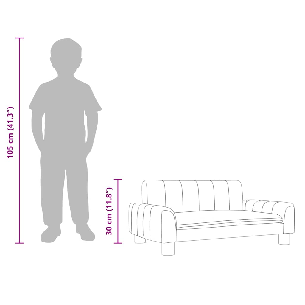 Kids Sofa Cream 70 x 45 x 30 cm Fabric