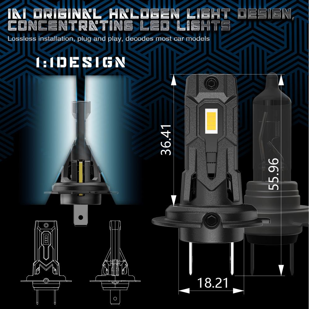 1/2Pcs 22000LM H7 LED Headlight Bulb 12pcs CSP 3570 Car Headlamp Auto Mini Canbus H7 Led Bulb Turbo Light 6500K 12V 110W