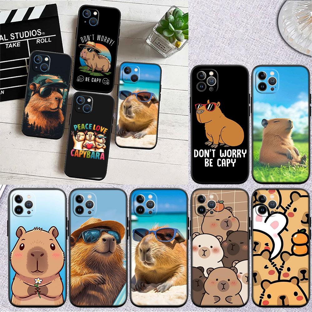 LO19 Cartoon Capybara Soft Shell Phone Case for OPPO A3 Pro A72 A74 A76 A77 A77S A78 A79 A94 A95 A18 A40M A58