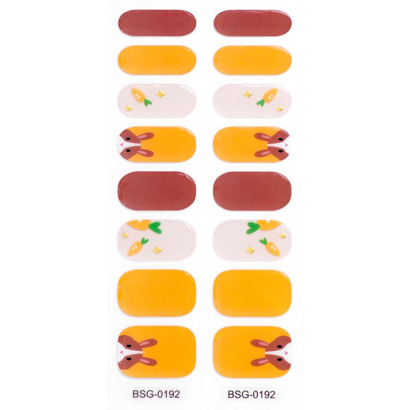 Наклейка для ногтей с рисунком 5D Полуотвержденная гелевая наклейка для ногтей декоративная Бронзовая