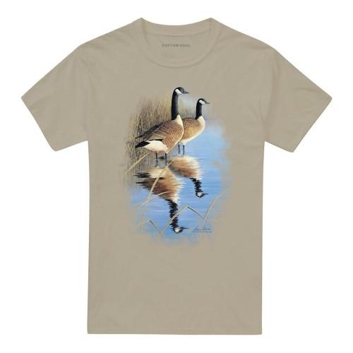 Wild Wings Unisex Adult Wildlife Morning Reflections Canada Geese T-Shirt