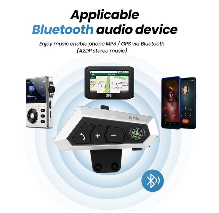 Мотоциклетная гарнитура для шлема, Bluetooth-приемник, беспроводные наушники для звонков в режиме громкой связи