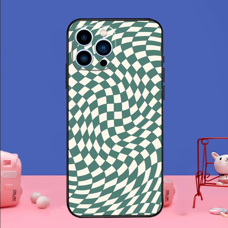 Crazy Checkered Phone Case For iPhone 17 16 15 13 11 12 14 Pro Max mini 15 16 Plus 16e 17 Air Bumper Cover
