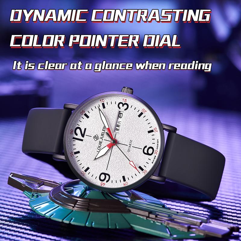 UTHAI Новые мужские часы Модные Трендовые Высокие по внешнему виду Водонепроницаемые Ночная подсветка Календарь Молодежные Кварцевые часы Часы Подарок