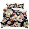 Flower Duvet Cover Set Colorful Flower Fresh Garden Botanical Twin Comforter Cover Women Flower Polyester Bedding Set Queen King