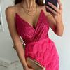 Women Dress Sexy Style Sequin Cocktail Dress Elegant Sleeveless High Waist Midi Dress for Date Party