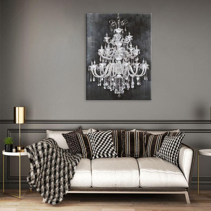Люстра Настенная Картина Холст: Алмазная люстра на винтажном фоне, холсты для рисования, настенное искусство, готовое к подвешиванию