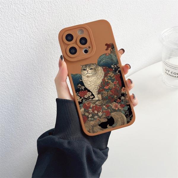 Чехол в стиле японского аниме для iPhone 14 Plus Pro Max XS X XR SE 2020 Чехол для телефона с кошкой для iPhone 7 8 11 12 13 Мягкая силиконовая крышка