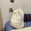Solid Color Student Schoolbag Women's Large Capacity Backpack Travel Backpack