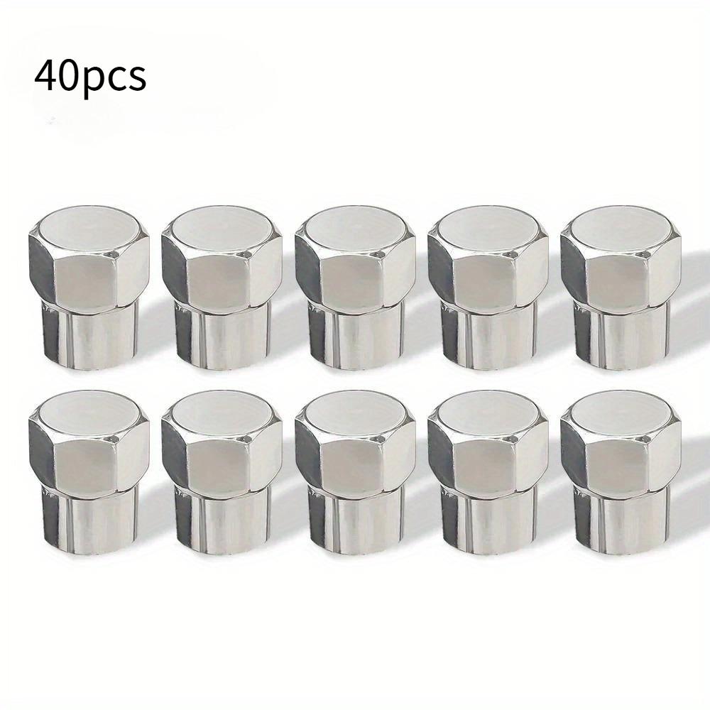 40 Pcs Tire Valve Cap with O Rubber Ring Plastic Chrome Dust Proof Covers Universal Cars Bicycle Trucks Motorcycles Accessories Valve Stems 1