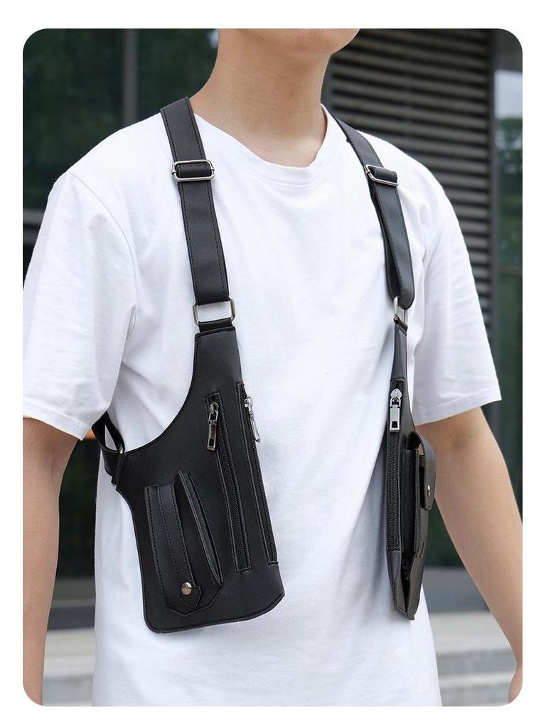 Мужская и женская ретро-сумка-жилет через плечо – многофункциональная подмышечная сумка-слинг для телефона и использования на открытом воздухе