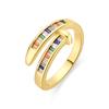 Bague - LUXENTER - Hagor - Alliage métallique - Zirconia multicolore - Or jaune 18 carats