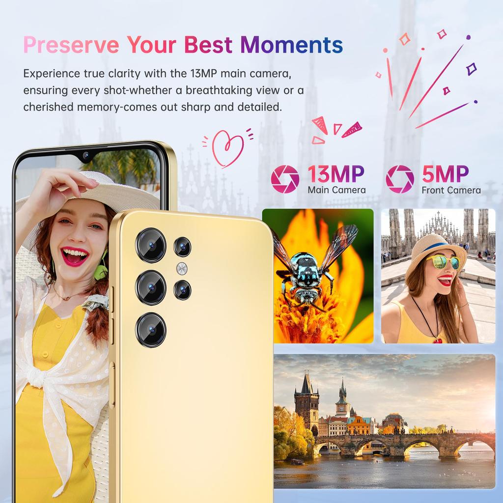 Oukitel Смартфон C1 Android 15, 16 ГБ + 128 ГБ(ТФ 1 ТБ) Смартфон 4G, 6,52" HD+ Экран, Батарея 5150 мАч, Камера 13 Мп + 5 Мп