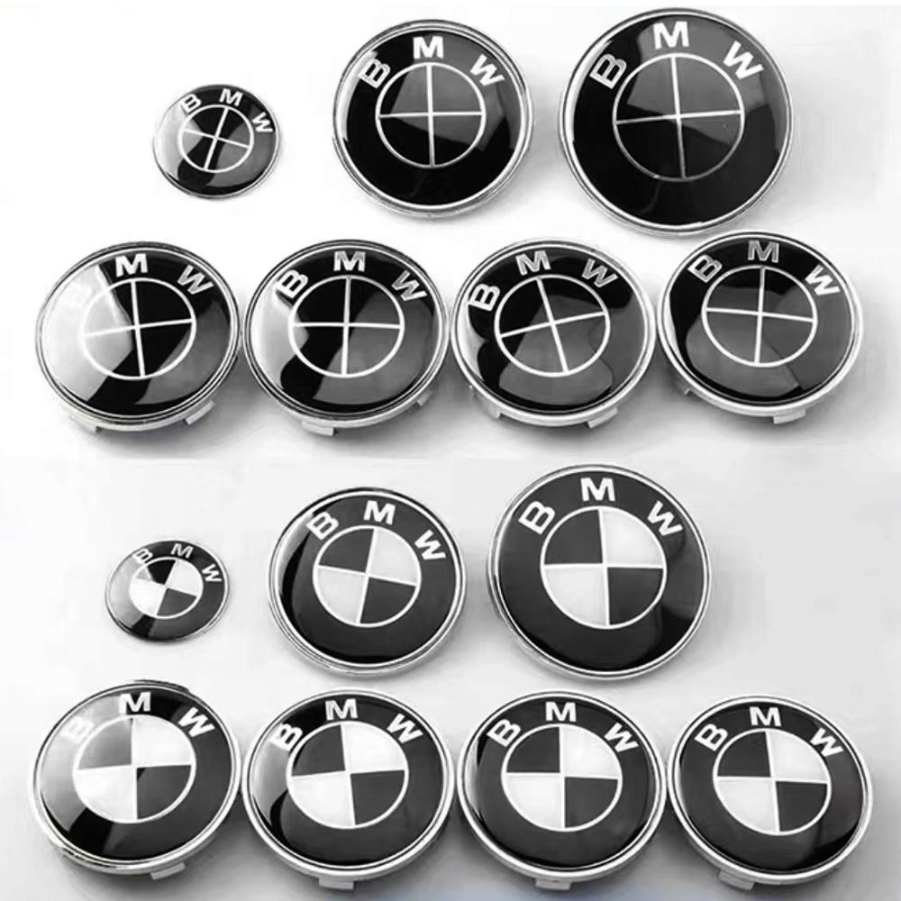 7-piece car exterior set Emblem Set Car Hood Trunk Wheel Steering Badge For BMW E46 E90 F10 F30 G20 X5 45mm/68mm/74mm/82mm Blue MA6