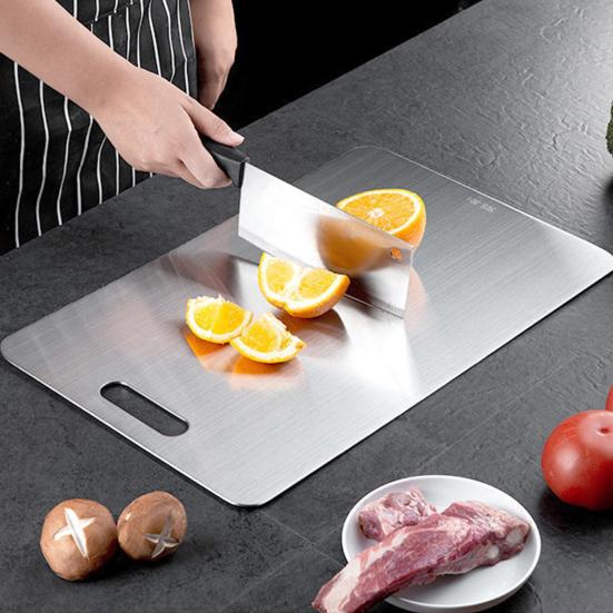 Разделочная доска из нержавеющей стали Большая нескользящая кондитерская доска для кухни Двусторонняя разделочная доска Легко чистится Доступны различные размеры ковриков для резки