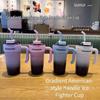 American High-Value Gradient 316 Stainless Steel Tea Break Cup with Straw - Large Capacity Ice Buster