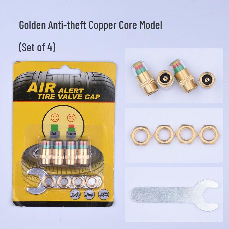 Колпачки для контроля давления в шинах - Набор из 4 визуальных предупреждающих устройств