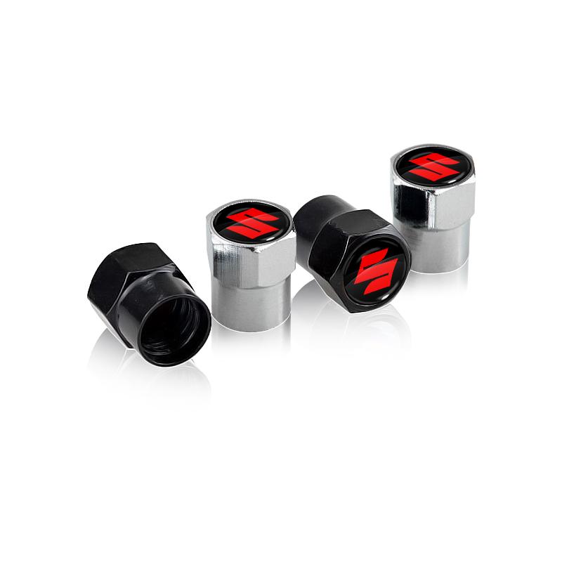 4Pcs Car Valve Stem Caps Cover Waterproof Car Goods For Suzuki Swift Sport Jimny Grand Vitara Alto SX4 Samurai Across