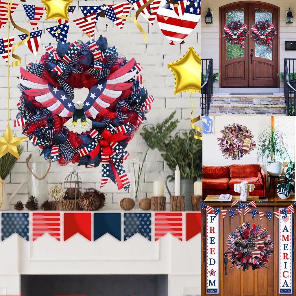 3DIndependence Day Flag Garland Home Front Decoration Door Hanging Garland Pendant