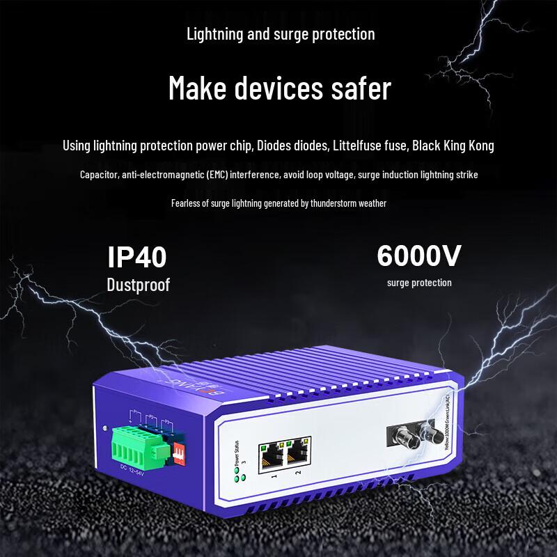 BOYANG Industrial POE Gigabit Fiber Media Converter