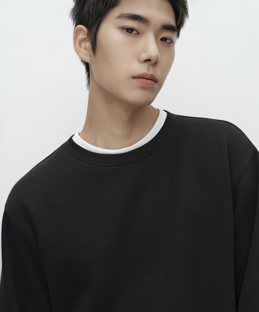 MUSINSA STANDARD Brushed Sweatshirt [Black]