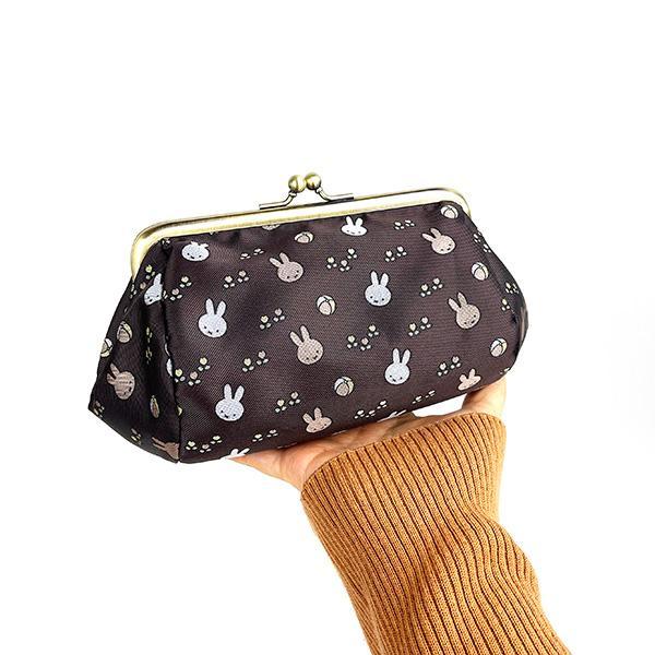 Miffy Jacquard Clasp Pouch, Ball Pattern, Brown, Coin Purse