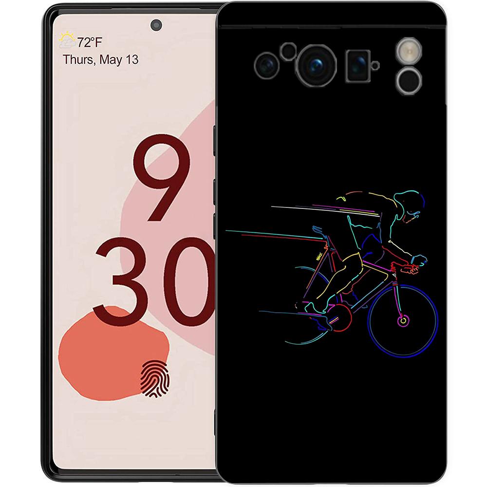 Чехол для телефона с рисунком Велосипед Горный Велосипед Для Google Pixel 8 7 6 Pro 8A 6A 7A 5G Мягкий Силиконовый Ударопрочный ТПУ Черный Чехол Fundas
