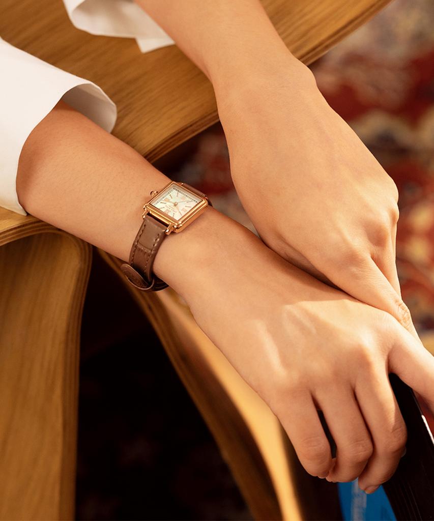 Lollalojeu New Cube Mother-Of-Pearl Women'S Leather Watch