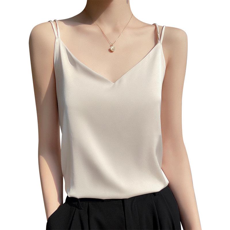 Шелковистая майка с перекрещенной спинкой - Женское летнее нижнее белье и верхняя одежда