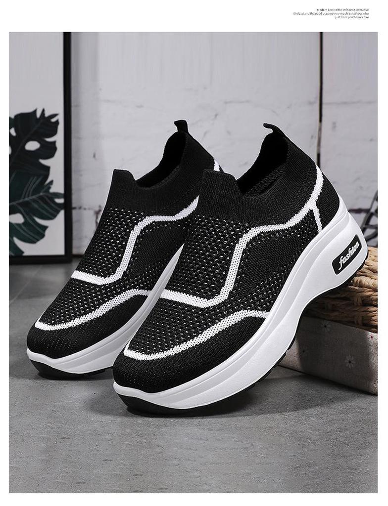 Женские европейские и американские слипоны на толстой подошве, увеличивающие рост, повседневные