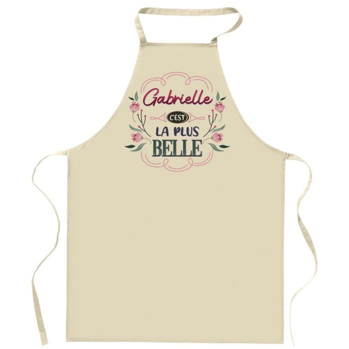 Tablier de cuisine - Gabrielle la plus belle - Coton épais - Impression bretonne - Liens ajustables