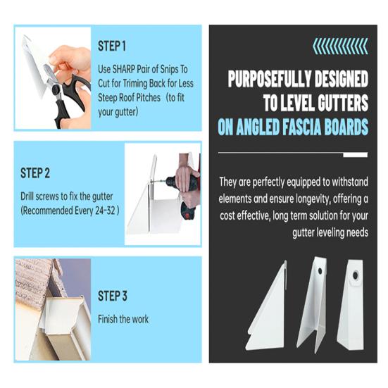 25 шт. Белые алюминиевые подкладки для желобов для выравнивания для 5-дюймовых желобов K-стиля DIY желоб