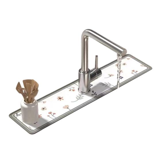 Коврик для слива кухонной раковины, супервпитывающий, брызгозащитный для смесителя, настольный коврик, водонепроницаемый, складной, для столешницы в ванной