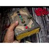 Blank Spell Book of Shadows Journal with Lock Clasp Handmade Leather Seven Stone Diary Seven Chakra Prayer Pagan Book