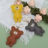 Fashion PU Leather Embroidery Bear Hanger Cute Heart Bears Bag Pendant  Backpack Decoration