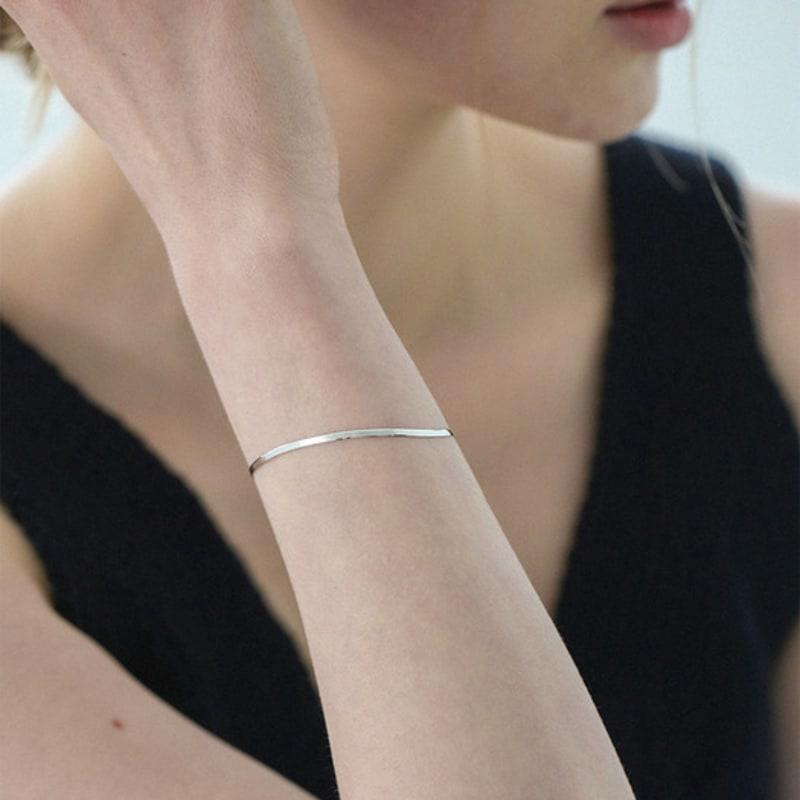 rough city [Silver925] flat snake bracelet