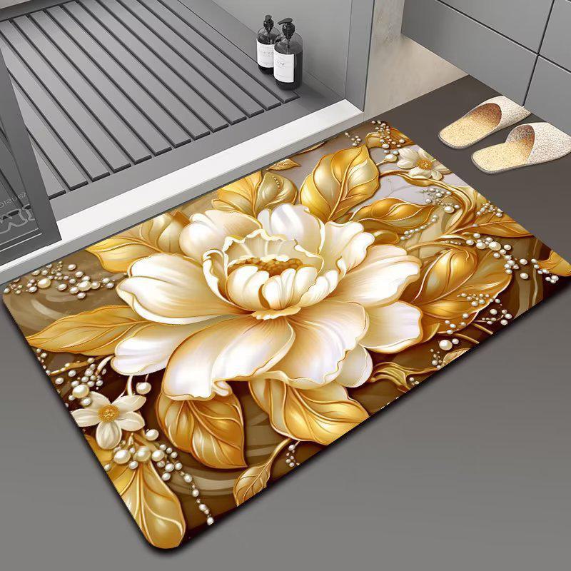 3D цветочный диатомовый грязепоглощающий нескользящий коврик для ванной комнаты, можно стирать в стиральной машине