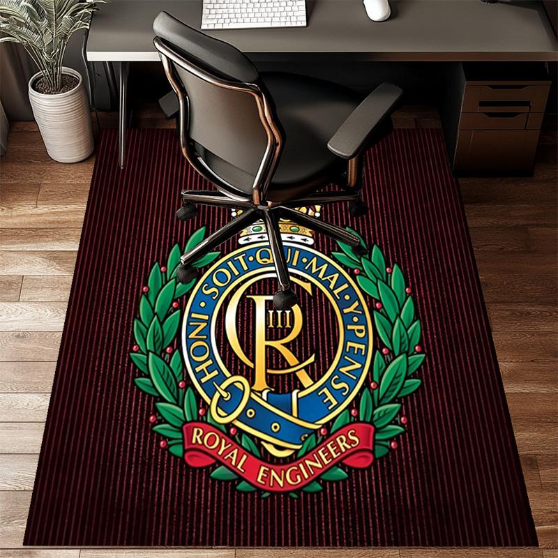 Royal Engineers Crest Emblem Rug Office Floor Mat - Machine Washable for Bedroom, bedroom, livingroom, Room Decor Fan Gifts Christmas
