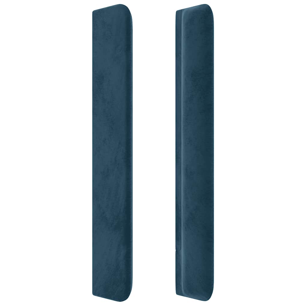 Headboard with Wingback in Dark Blue 163 x 16 x 118 128 cm Velvet