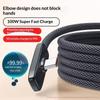 100 Вт USB на Type-C Кабель для быстрой зарядки 90° Угловой Кабель для передачи данных PD USB C Super Charging Игровой Кабель для Телефона