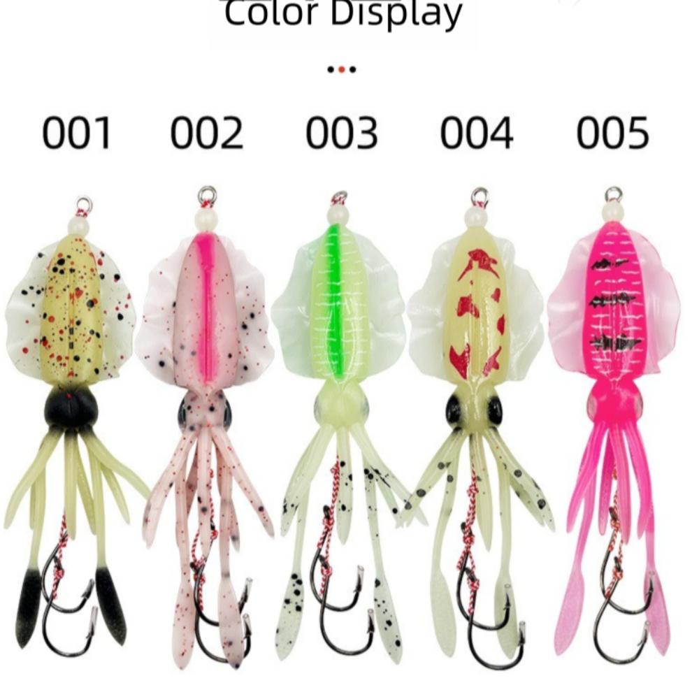 Soft Rubber Rubber Squid Skirts 10CM/15CM Double Hook Lures Octopus Fishing Lures  Trolling Fishing