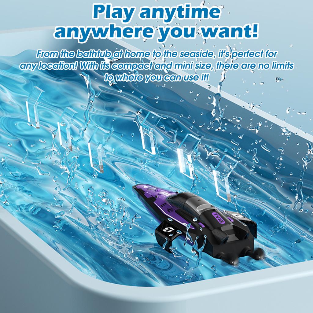 Радиоуправляемая лодка, 2,4 ГГц, водонепроницаемая, перезаряжаемая скоростная лодка для бассейнов и озер, мини-игрушки-трюкачи для детей