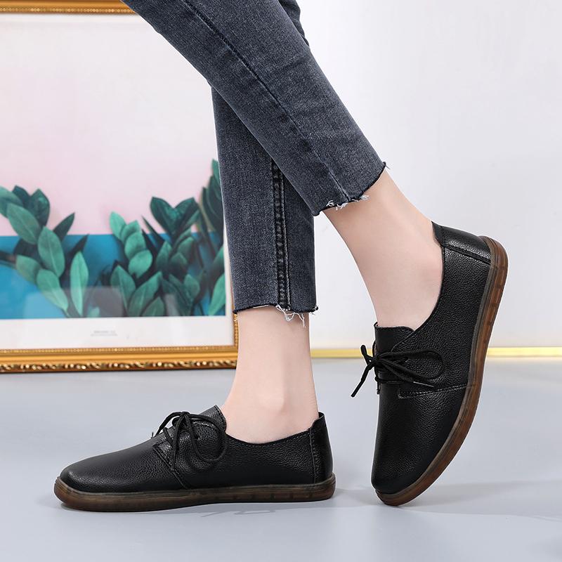 Женские белые туфли на плоской подошве, мокасины для вождения, повседневные черные туфли для ходьбы в стиле минимализма для мам, большой размер